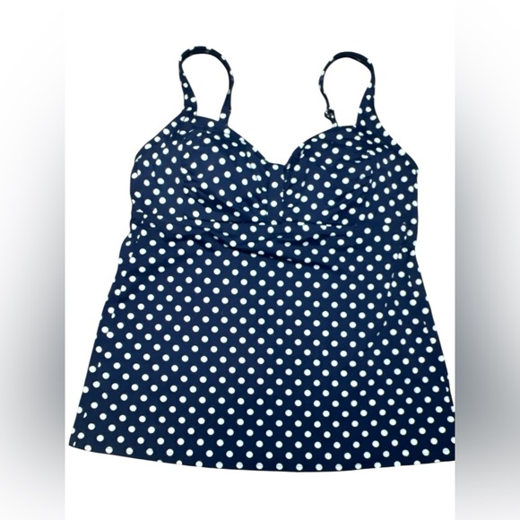 Lands' End Other - Lands End tankini top Navy Polka Dot 8